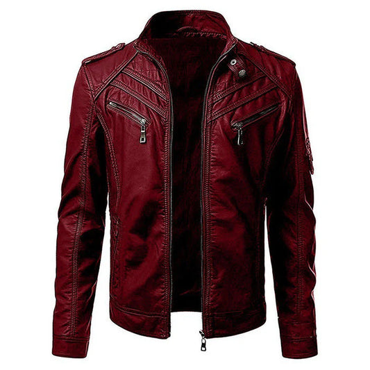 Full Sleeve Solid Jacket for Men's Biker Style