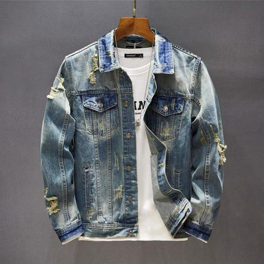 Men Denim Full Sleeve Regular Winter Jacket
