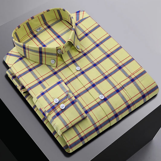 Men’s Classic Box Check Cotton Casual Shirt
