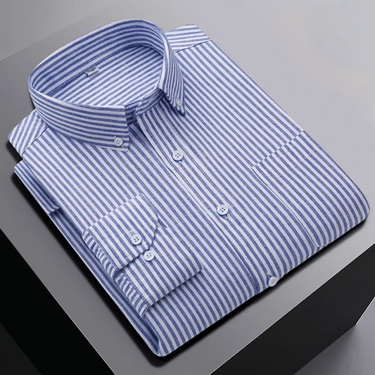 Men’s Regular Fit Striped Formal Dress Shirt