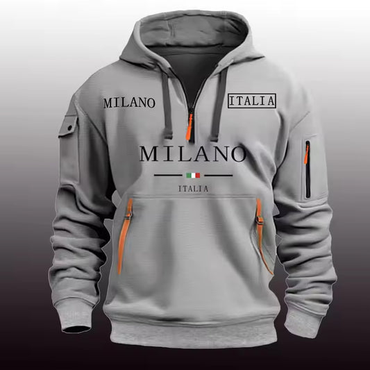 Half Zip Urban Style Fleece-Lined Sweatshirt