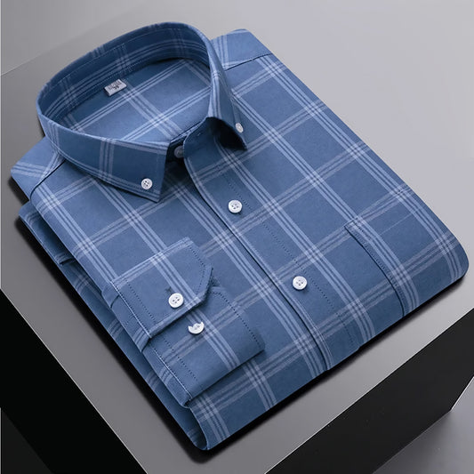 Men’s Box Checkered Premium Quality Slim Fit Denim Shirt